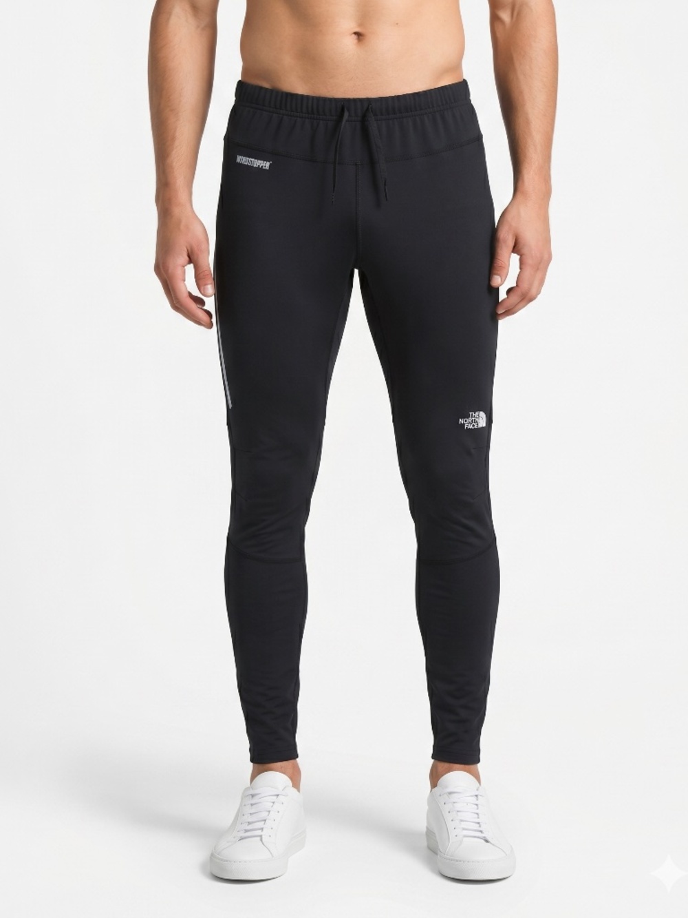 THE NORTH FACE MEN'S M WINDSTOPPER FLASH DRY RUNNING TIGHTS BLACK POCKETS